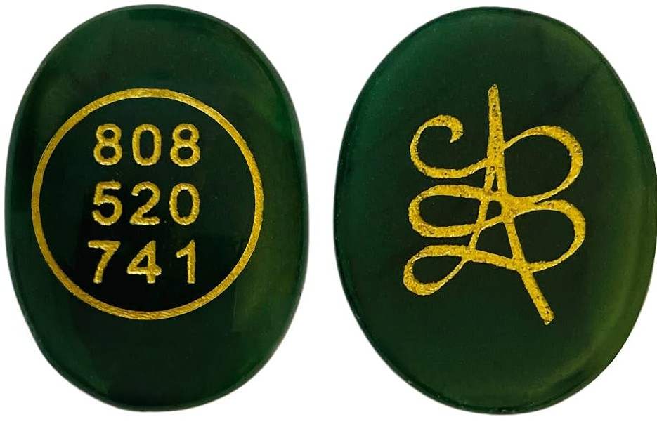 Green aventurine zibu symbol coin